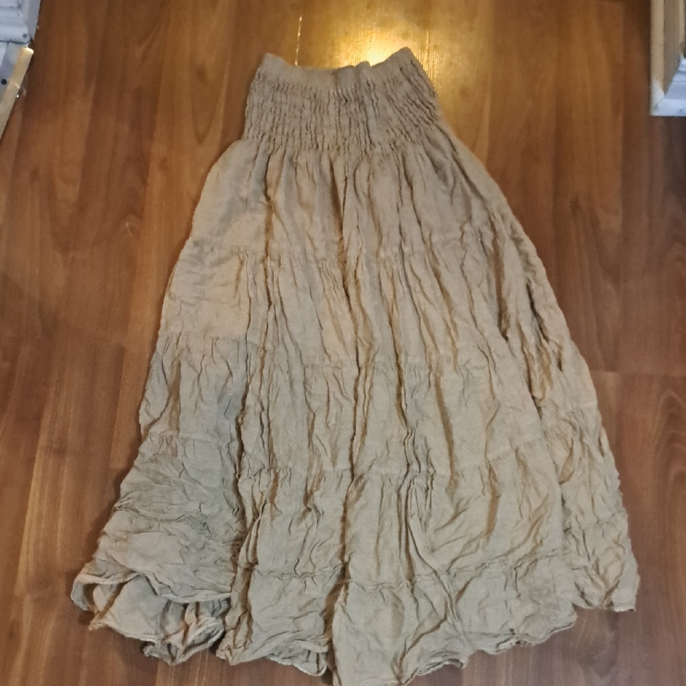 Elegant Tan Maxi Skirt